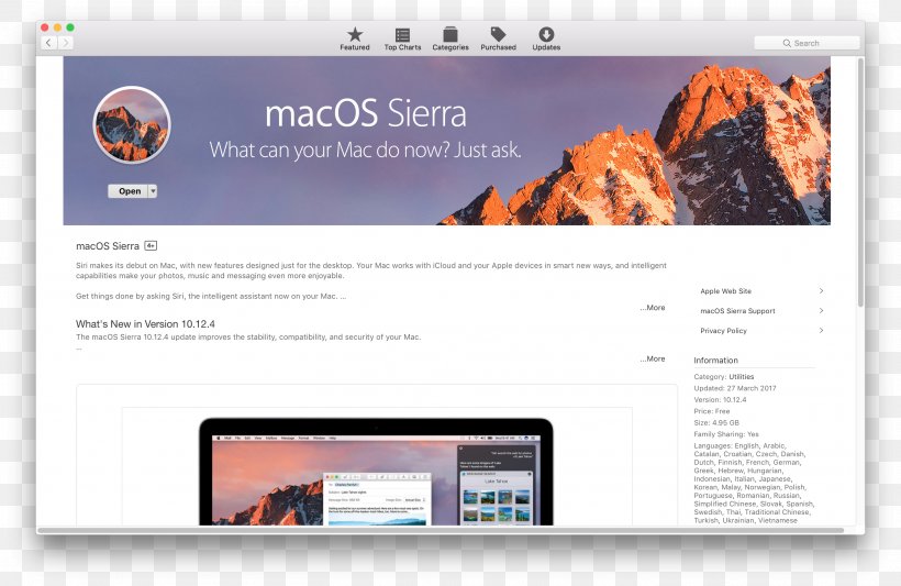 MacBook Mac Book Pro MacOS Sierra, PNG, 2822x1836px, Macbook, App Store, Apple, Display Advertising, Hackintosh Download Free