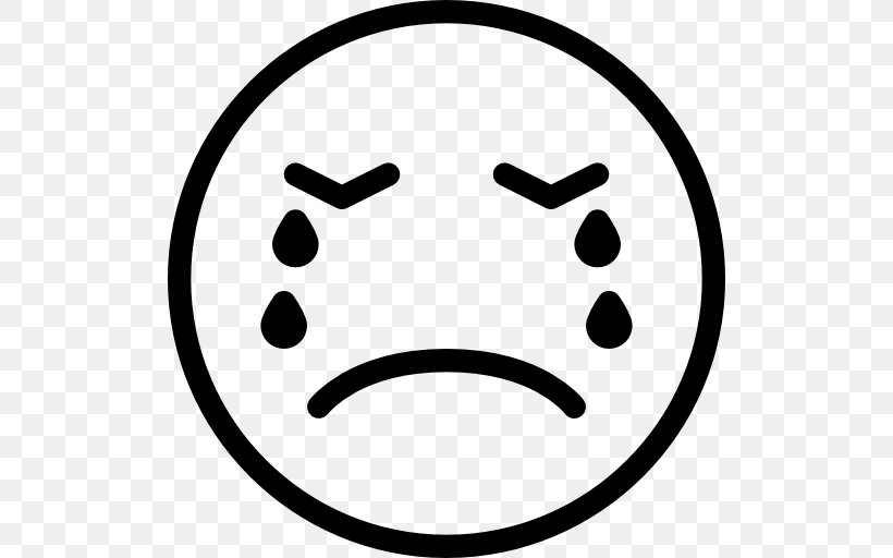 Smiley Emoticon, PNG, 512x512px, Smiley, Black And White, Crying, Emoji, Emote Download Free
