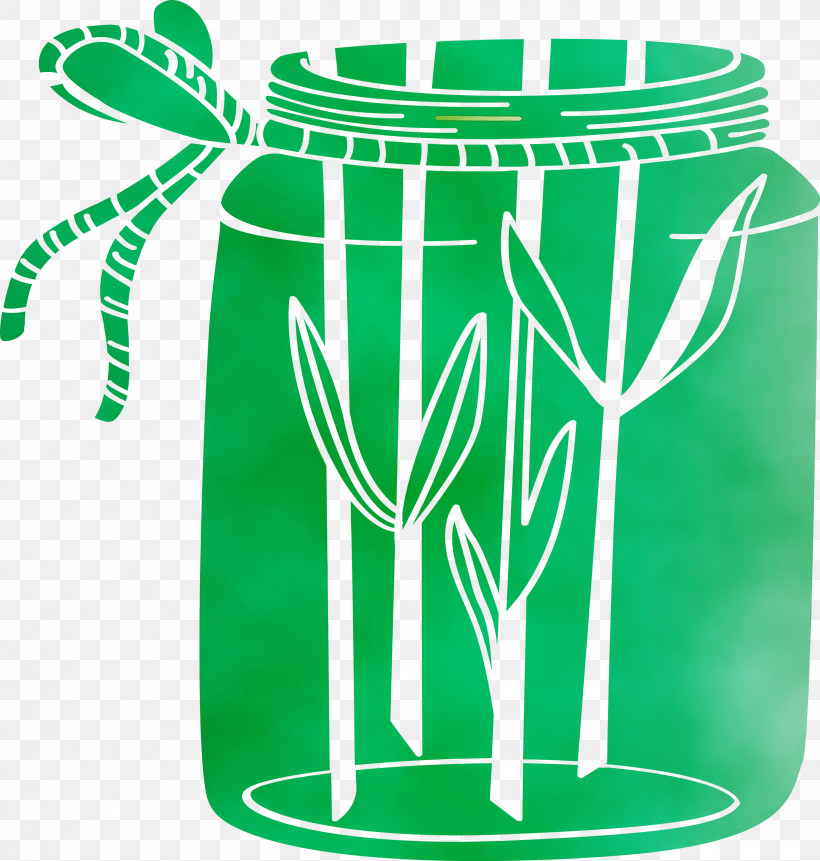 Green Flowerpot Font, PNG, 2857x3000px, Mason Jar, Flowerpot, Green, Paint, Watercolor Download Free