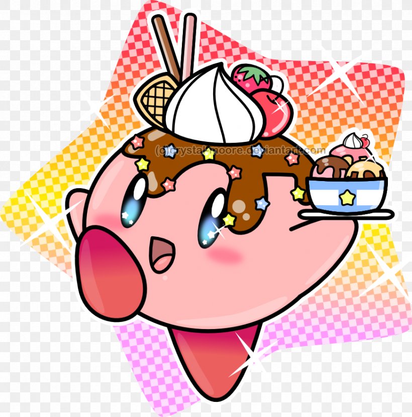 Kirby Super Star Ice Cream Sundae Clip Art, PNG, 872x882px, Kirby Super Star, Art, Chocolate, Deviantart, Fictional Character Download Free