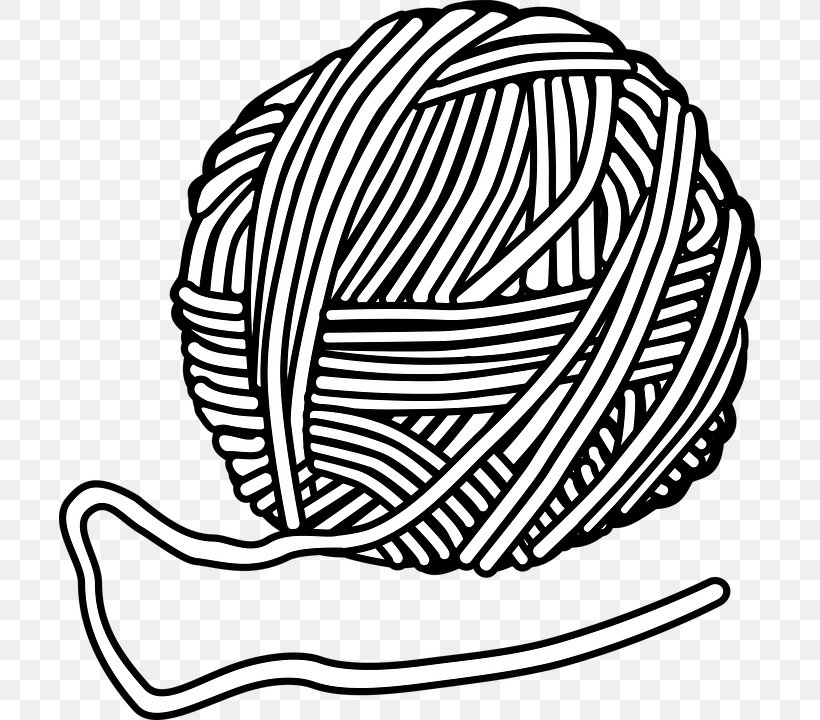 Yarn Wool Knitting Clip Art, PNG, 702x720px, Yarn, Black And White, Copyright, Craft, Crochet Download Free