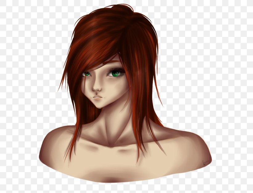 Red Hair Hair Coloring Black Hair Bangs, PNG, 620x628px, Watercolor, Cartoon, Flower, Frame, Heart Download Free
