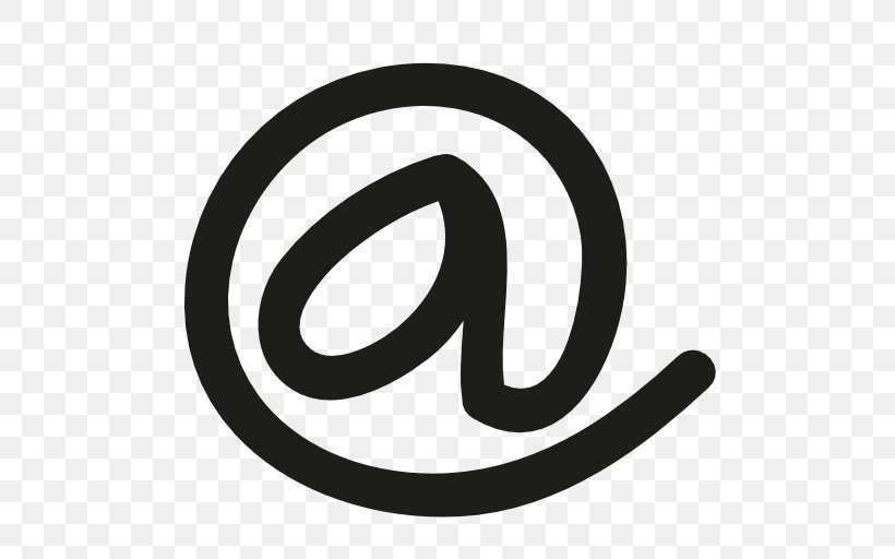 At Sign Symbol, PNG, 512x512px, At Sign, Ampersand, Arroba, Black And White, Brand Download Free