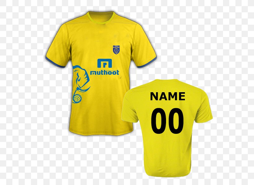 Kerala Blasters FC T-shirt 2017–18 Indian Super League Season 2016 Indian Super League Season ATK, PNG, 600x600px, Kerala Blasters Fc, Active Shirt, Area, Atk, Brand Download Free