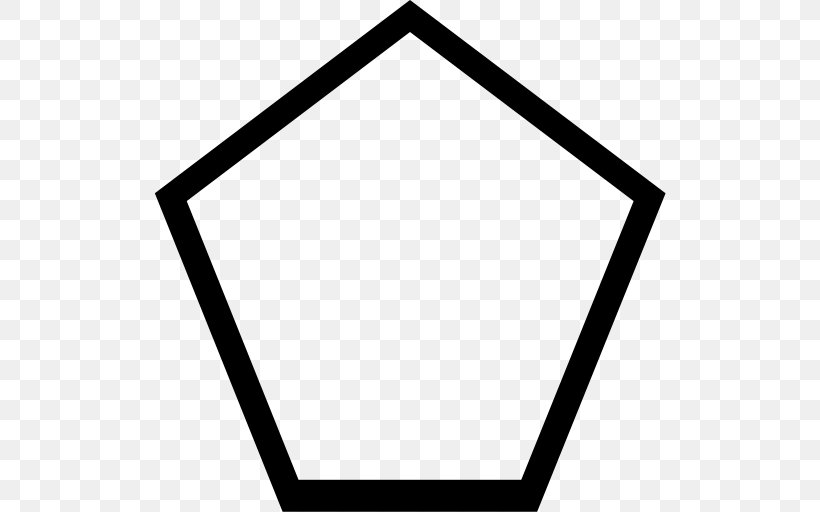 Pentagon Shape Nonagon Geometry Polygon, PNG, 512x512px, Pentagon, Area, Black, Black And White, Geometric Shape Download Free