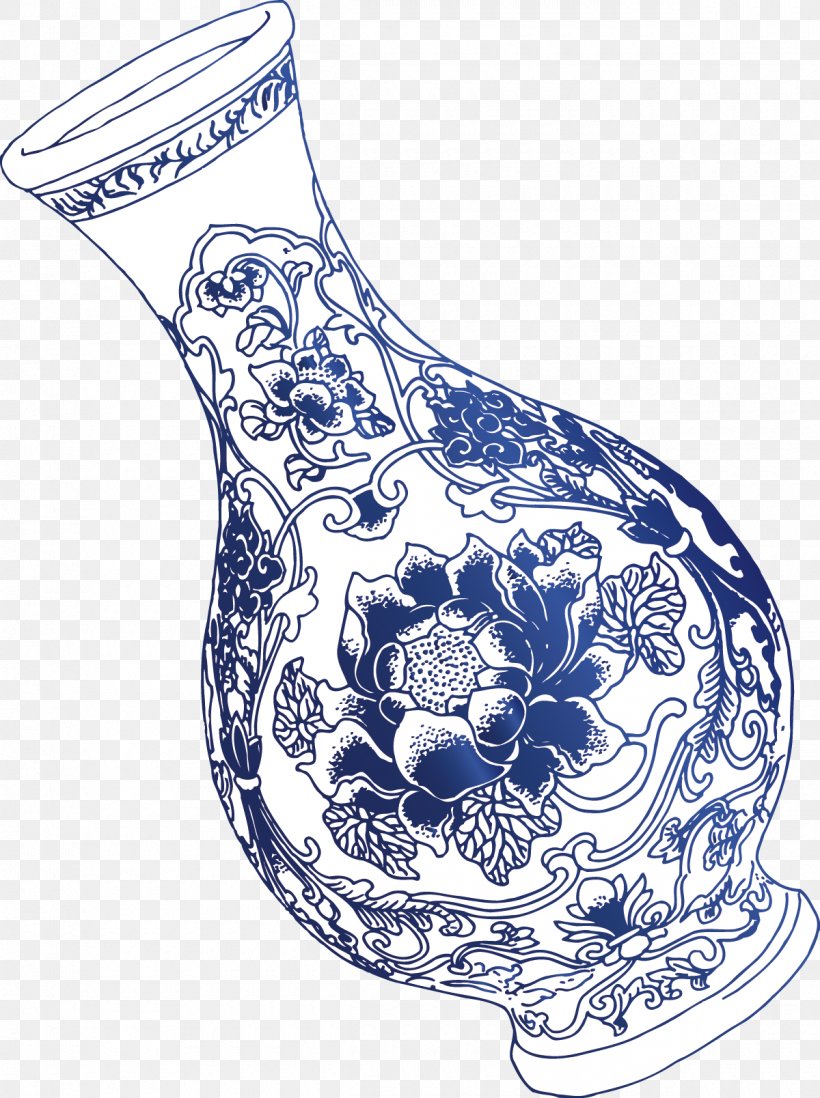 Blue And White Pottery Vase Drawing, PNG, 1200x1608px, Blue And White Pottery, Black And White, Blue And White Porcelain, Ceramic, Cobalt Blue Download Free