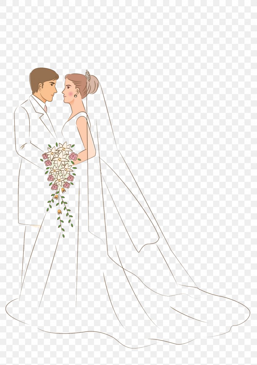 Wedding Dress Cartoon Drawing Illustration, PNG, 1535x2180px, Watercolor, Cartoon, Flower, Frame, Heart Download Free