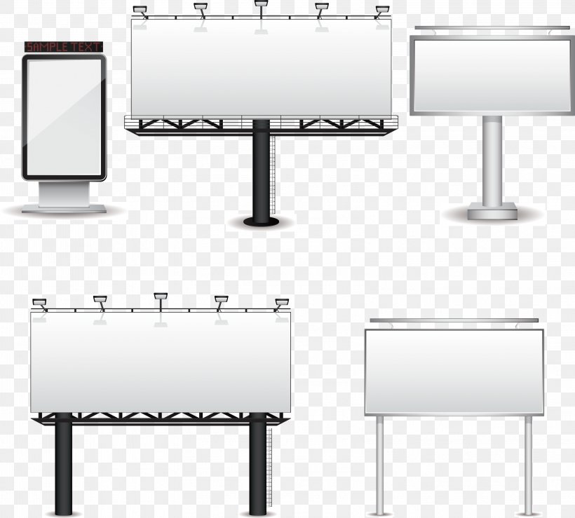 Billboard Template Advertising Clip Art, PNG, 3207x2894px, Billboard, Advertising, Black And White, Chair, Furniture Download Free