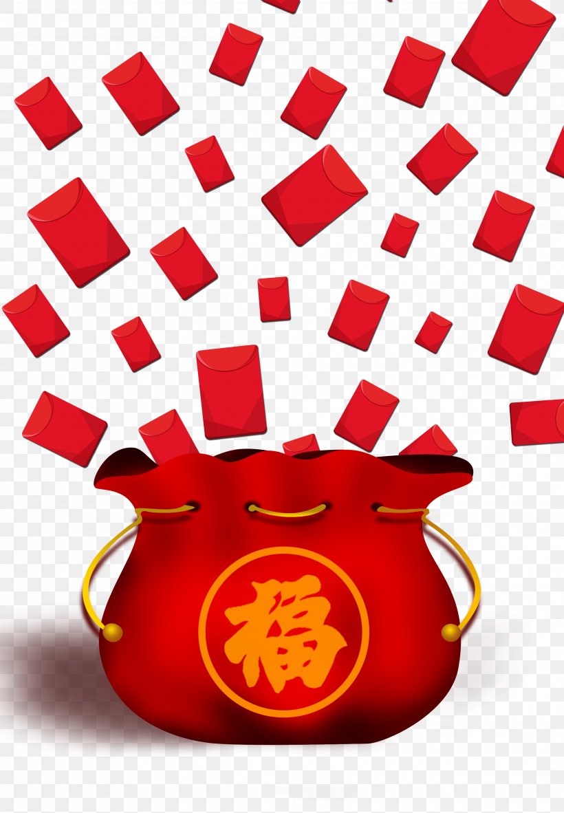 Red Envelope Fukubukuro Chinese New Year, PNG, 2480x3576px, Red Envelope, Bag, Cartoon, Chinese New Year, Christmas Decoration Download Free