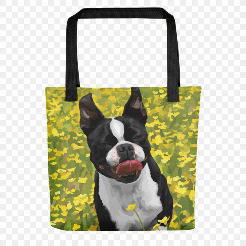 Boston Terrier Tote Bag Messenger Bags Dog Breed, PNG, 1000x1000px, Boston Terrier, Bag, Breed, Carnivoran, Dog Download Free