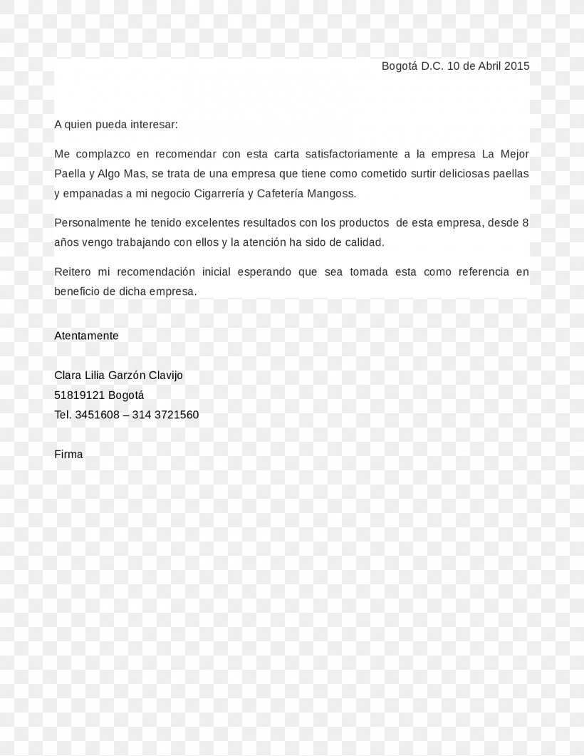 Letter Of Recommendation Empresa Reference Business Letter, PNG, 1700x2200px, Letter, Adibide, Area, Brand, Business Letter Download Free