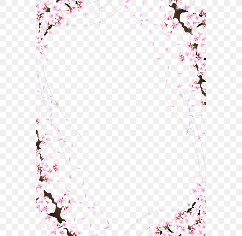 Picture Frame Drawing, PNG, 577x800px, Picture Frame, Beauty, Blossom, Cherry Blossom, Color Download Free