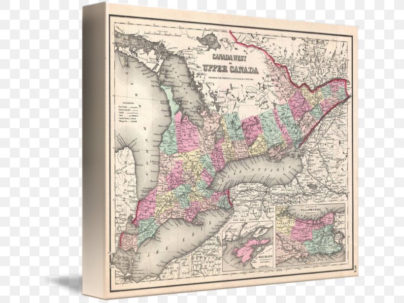 Ontario Map Gallery Wrap Picture Frames Canvas, PNG, 650x615px, Ontario, Art, Canada, Canvas, Gallery Wrap Download Free