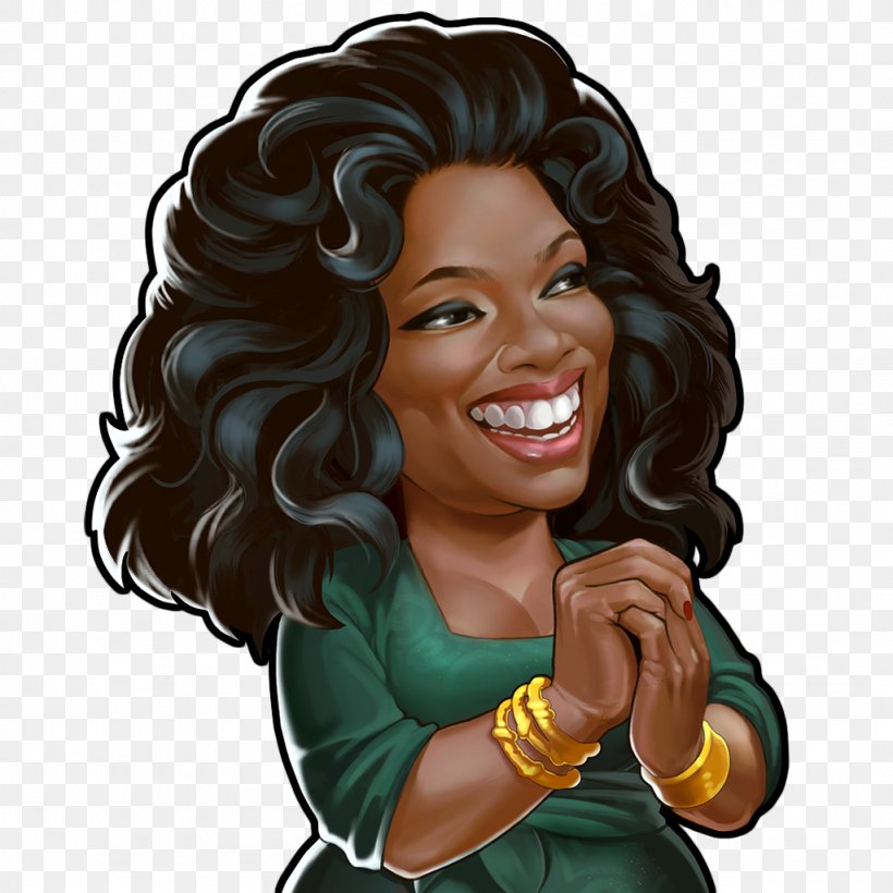 Oprah Winfrey Network Cartoon Caricature, PNG, 1024x1024px, Watercolor, Cartoon, Flower, Frame, Heart Download Free