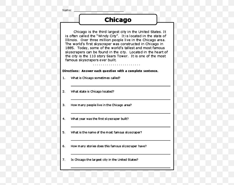 Reading Comprehension First Grade Third Grade Fourth Grade, PNG, 500x647px, Reading Comprehension, Area, Diagram, Document, Elementary School Download Free