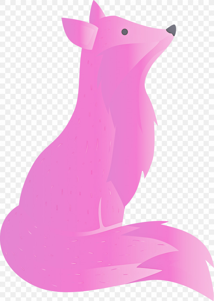 Pink Magenta Animal Figure Tail, PNG, 2130x3000px, Watercolor Fox, Animal Figure, Magenta, Pink, Tail Download Free