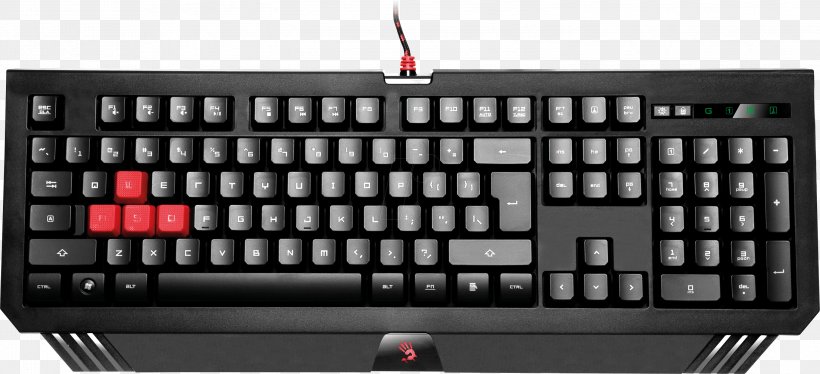 Computer Keyboard A4Tech Gaming Keypad USB Laptop, PNG, 2999x1368px, Computer Keyboard, Computer, Computer Component, Computer Hardware, Computer Mouse Download Free