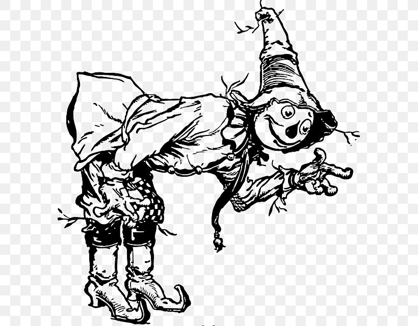 The Scarecrow Of Oz The Wonderful Wizard Of Oz The Wizard Of Oz The Cowardly Lion, PNG, 593x640px, Scarecrow, Art, Artwork, Black And White, Cartoon Download Free