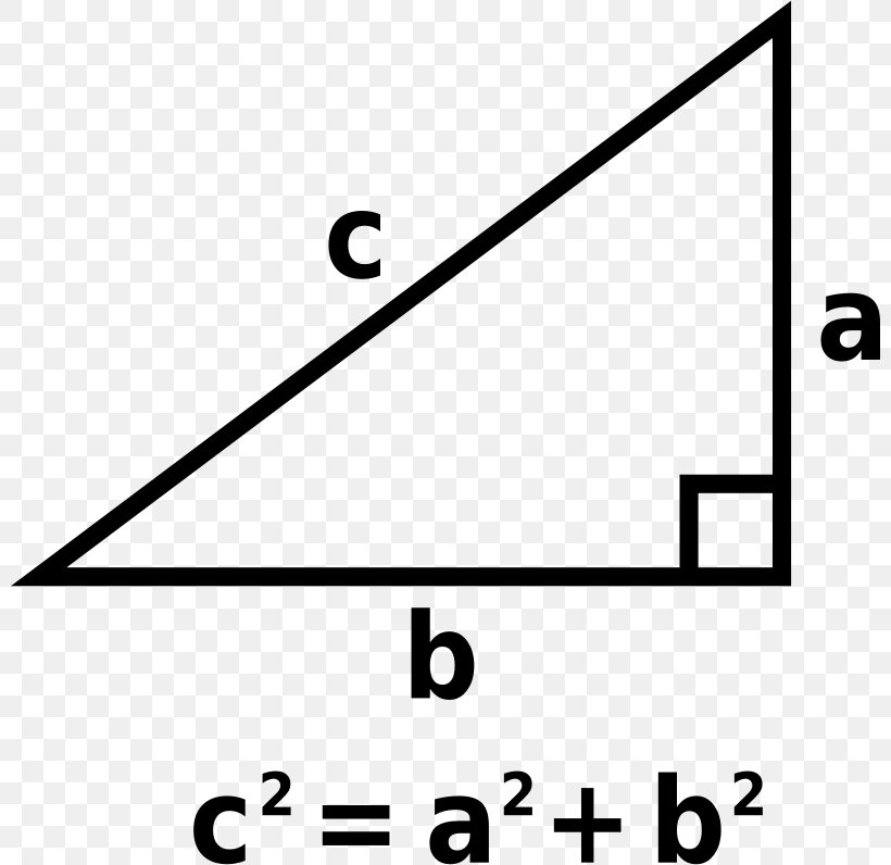Angle Number Line Pythagorean Theorem Pythagorean Triple, PNG, 800x796px, Number, Area, Black, Black And White, Brand Download Free