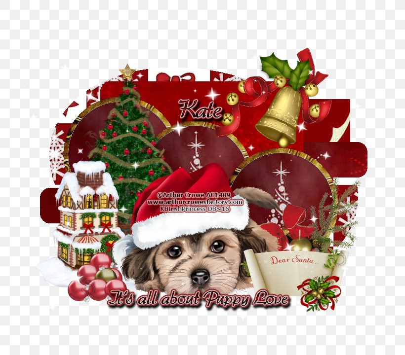 Puppy Love Christmas Ornament Dog Breed, PNG, 720x720px, Puppy, Breed, Christmas, Christmas Decoration, Christmas Ornament Download Free