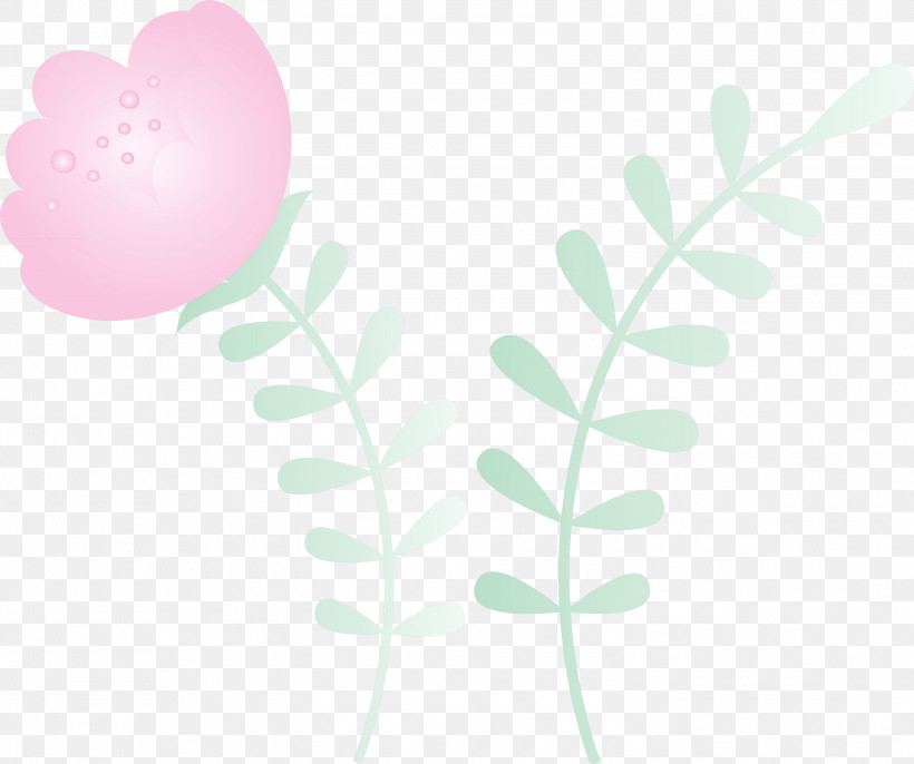 Leaf Green Pink Flower Plant, PNG, 3000x2513px, Spring Flower, Branch, Cartoon, Flower, Green Download Free