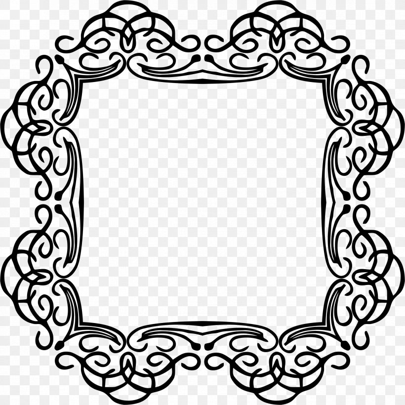 Picture Frames Drawing Clip Art, PNG, 2346x2346px, Picture Frames, Black And White, Cornice, Decoupage, Doodle Download Free