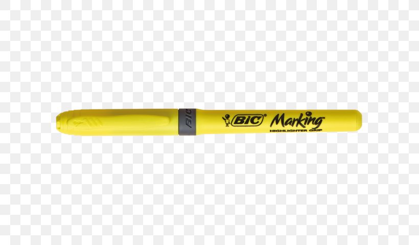 Bic Marker Pen Yellow Highlighter, PNG, 639x479px, Bic, Amarillo, Chisel, Highlighter, Ink Download Free