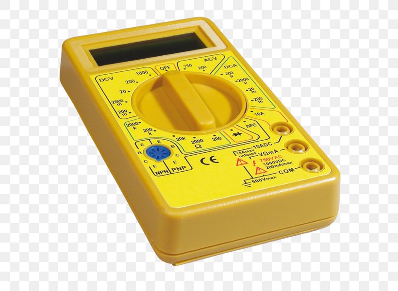Multimeter Measurement Tool Electronics Measuring Instrument, PNG, 600x600px, Multimeter, Analogmultimeter, Artikel, Digital Data, Electric Potential Difference Download Free