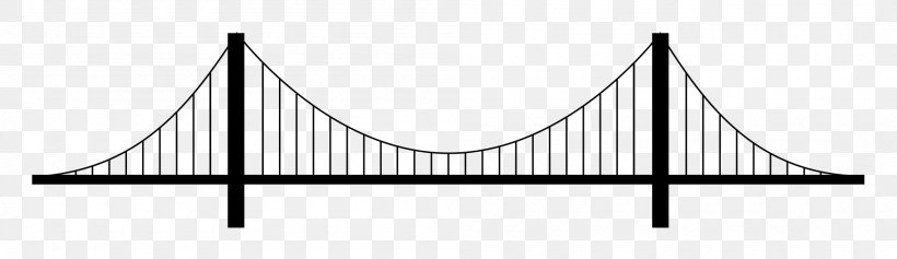 Suspension Bridge Drawing Arch Bridge, PNG, 2000x579px, Bridge, Arch Bridge, Area, Black, Black And White Download Free