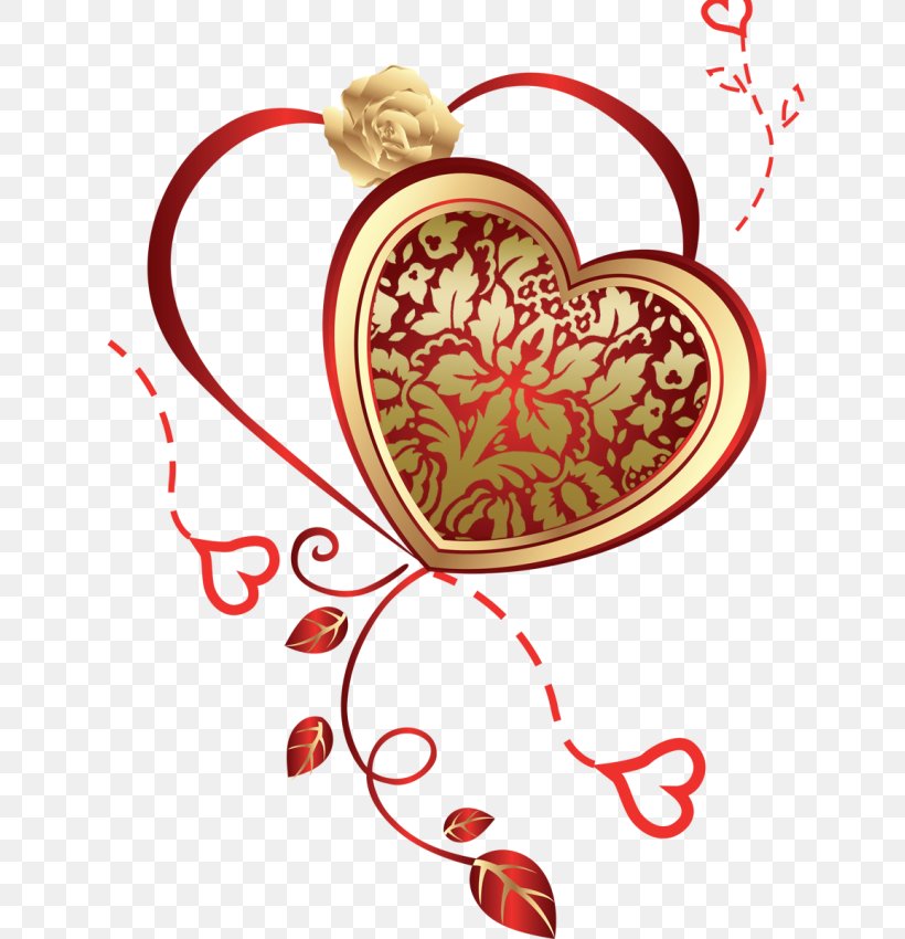 Valentine's Day Heart Red Gold, PNG, 638x850px, Watercolor, Cartoon, Flower, Frame, Heart Download Free