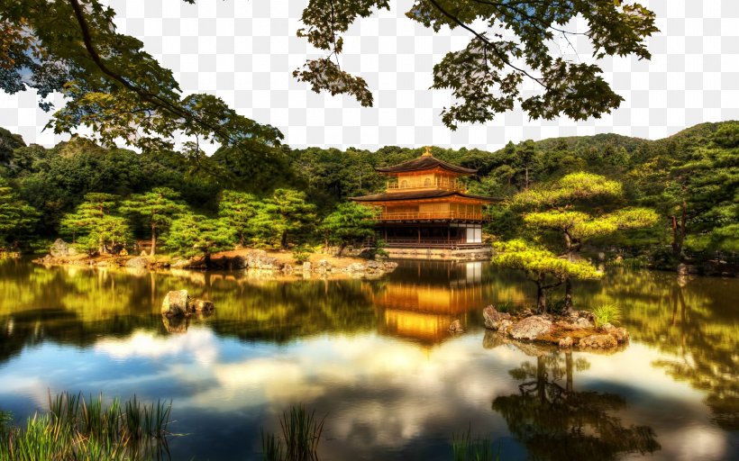 Kinkaku-ji Temple Shinden-zukuri Zen Wallpaper, PNG, 1920x1200px, Kinkakuji, Buddhist Temple, Building, Garden, Japan Download Free