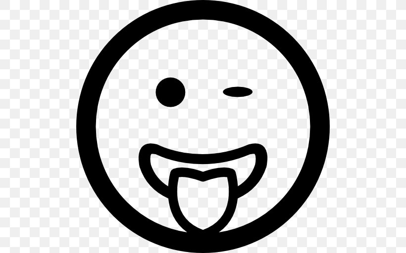 Emoticon Smiley Wink, PNG, 512x512px, Emoticon, Black And White, Emotes, Emotion, Face Download Free