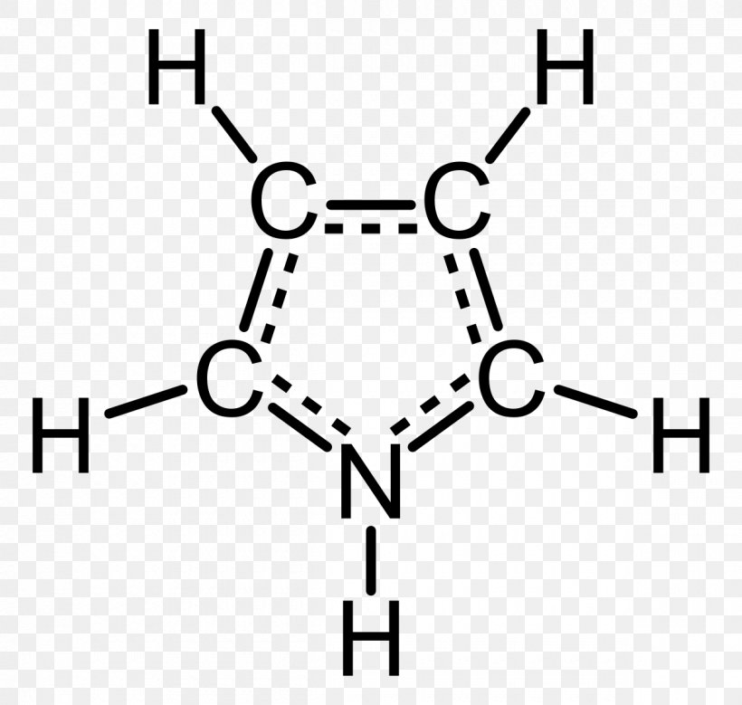 Pyrrole Aromaticity Heterocyclic Compound Chemical Formula Lone Pair, PNG, 1200x1140px, Pyrrole, Area, Aromaticity, Atom, Black Download Free
