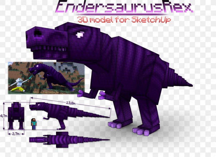 Minecraft Tyrannosaurus Enderman Mob Dinosaur, PNG, 1047x763px, 3d Modeling, Minecraft, Deviantart, Dinosaur, Enderman Download Free