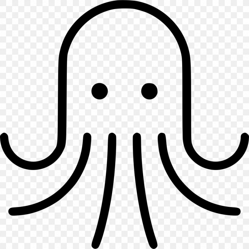 Clip Art, PNG, 980x980px, Scalability, Black And White, Line Art, Smile, Squid Download Free