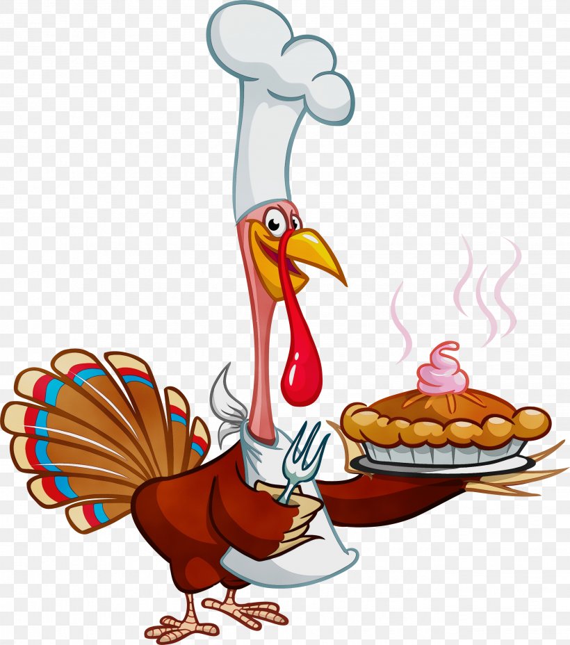 Thanksgiving, PNG, 2649x3000px, Watercolor, Beak, Bird, Cartoon, Chicken Download Free