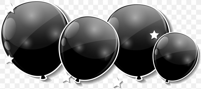 Balloon Black And White, PNG, 3001x1330px, Balloon, Ballonnet, Birthday, Black, Black And White Download Free
