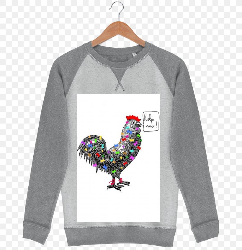 Long-sleeved T-shirt Hoodie Rooster, PNG, 690x850px, Tshirt, Bluza, Chicken, Clothing, Galliformes Download Free