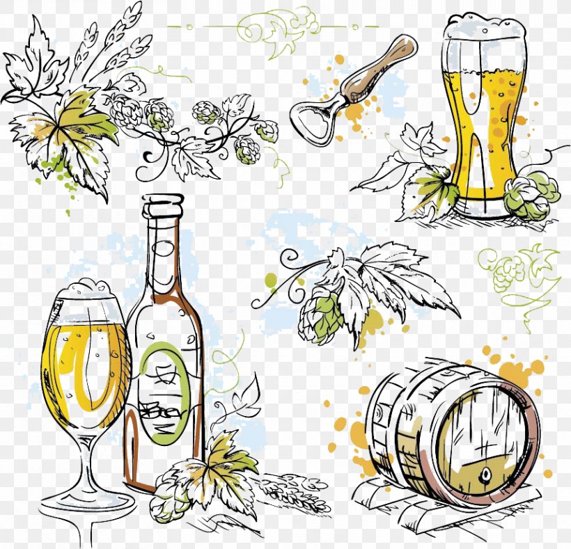 Beer Wine Hops Alcoholic Beverage, PNG, 858x826px, Beer, Alcoholic Beverage, Artwork, Barrel, Beer Bottle Download Free