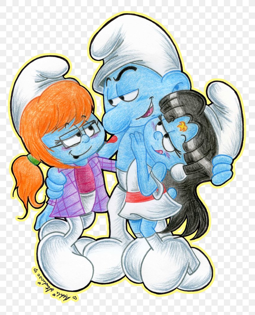 The Smurfette Hefty Smurf Vanity Smurf The Smurfs, PNG, 795x1010px, Watercolor, Cartoon, Flower, Frame, Heart Download Free