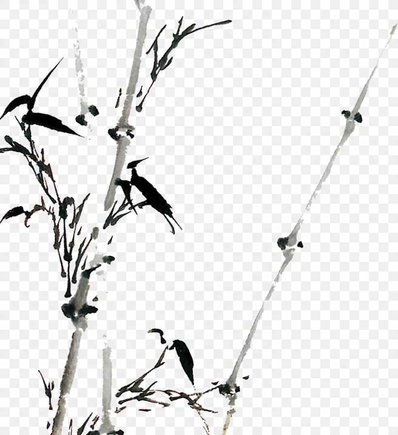 Bamboo Ink Wash Painting Inkstick, PNG, 1474x1614px, Bamboo, Bamboo Shoot, Beak, Bird, Black Download Free