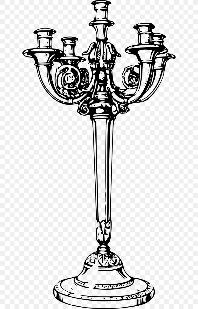Candlestick Candelabra Clip Art, PNG, 640x1280px, Candlestick, Black And White, Body Jewelry, Candelabra, Candle Download Free