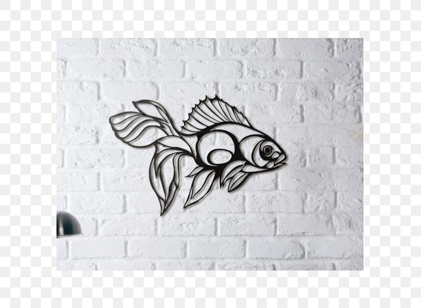 Wall Metal Art Paper, PNG, 600x600px, Wall, Art, Black And White, Drawing, Fish Download Free