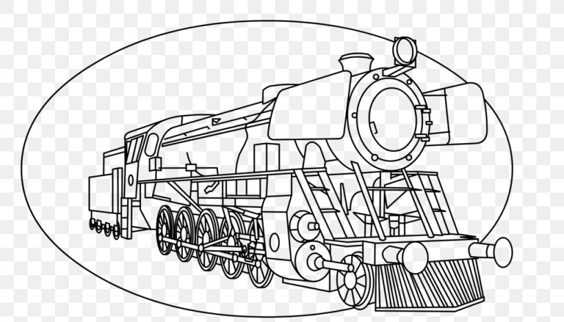Drawing Steam Locomotive Art Train, PNG, 1024x585px, Drawing, Area, Art, Artwork, Auto Part Download Free