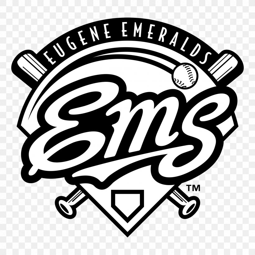Eugene Emeralds Logo, PNG, 2400x2400px, Eugene Emeralds, Area, Black And White, Brand, Logo Download Free