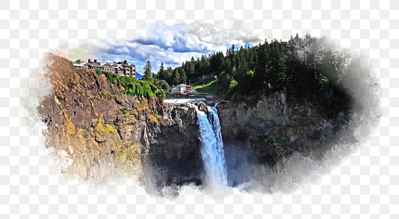 Snoqualmie Falls Waterfall McWay Falls Desktop Wallpaper Wallpaper, PNG, 800x450px, Watercolor, Cartoon, Flower, Frame, Heart Download Free