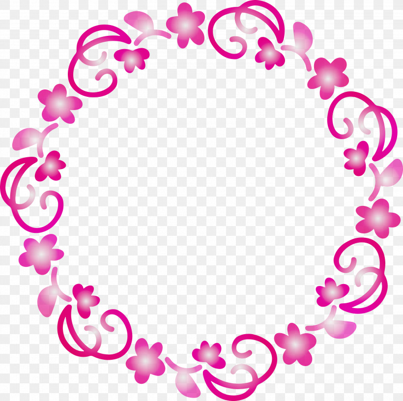 Pink Heart Circle Ornament Magenta, PNG, 3000x2987px, Spring Frame, Circle, Floral Frame, Flower, Flower Frame Download Free