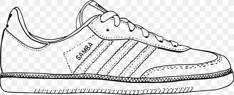 Shoe Sneakers Adidas Boot Clip Art, PNG, 2400x974px, Shoe, Adidas, Area, Athletic Shoe, Black And White Download Free
