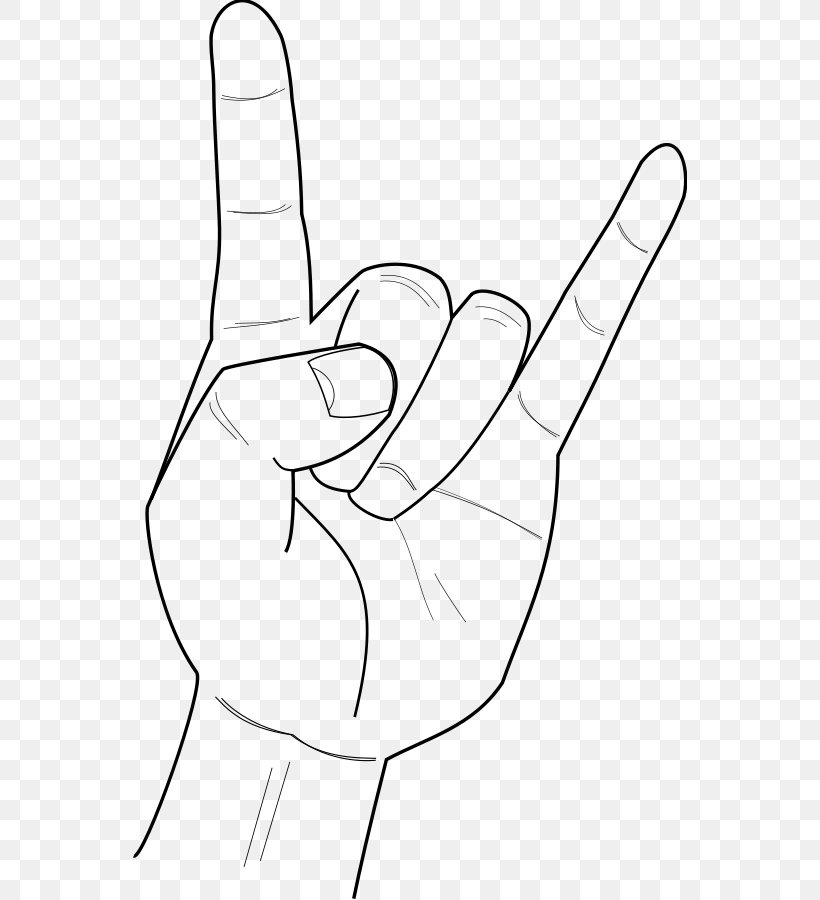 Sign Of The Horns Drawing Line Art Heavy Metal, PNG, 554x900px, Sign Of The Horns, Adobe Freehand, Area, Black And White, Clothing Download Free
