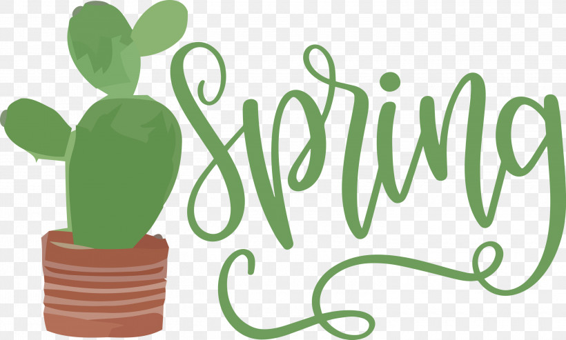Spring, PNG, 3000x1804px, Spring, Behavior, Cactus, Green, Logo Download Free